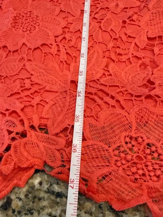 Ronnie Nicole coral pink lace sleeveless midi dress SZ 16 - Picture 13 of 14